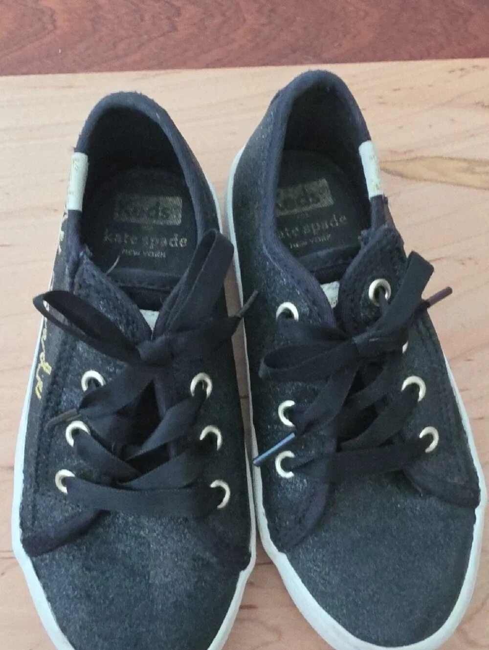 Keds Kids Kate Spade Black Glitter Sneakers